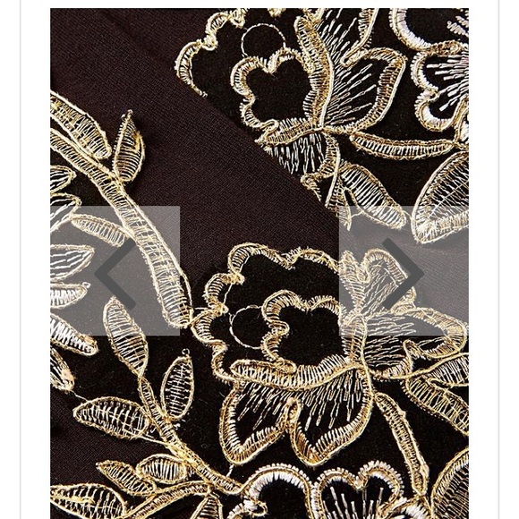 🍂🍁 Simply Be Gold Applique Black Legging Sz 10 - Picture 4 of 9